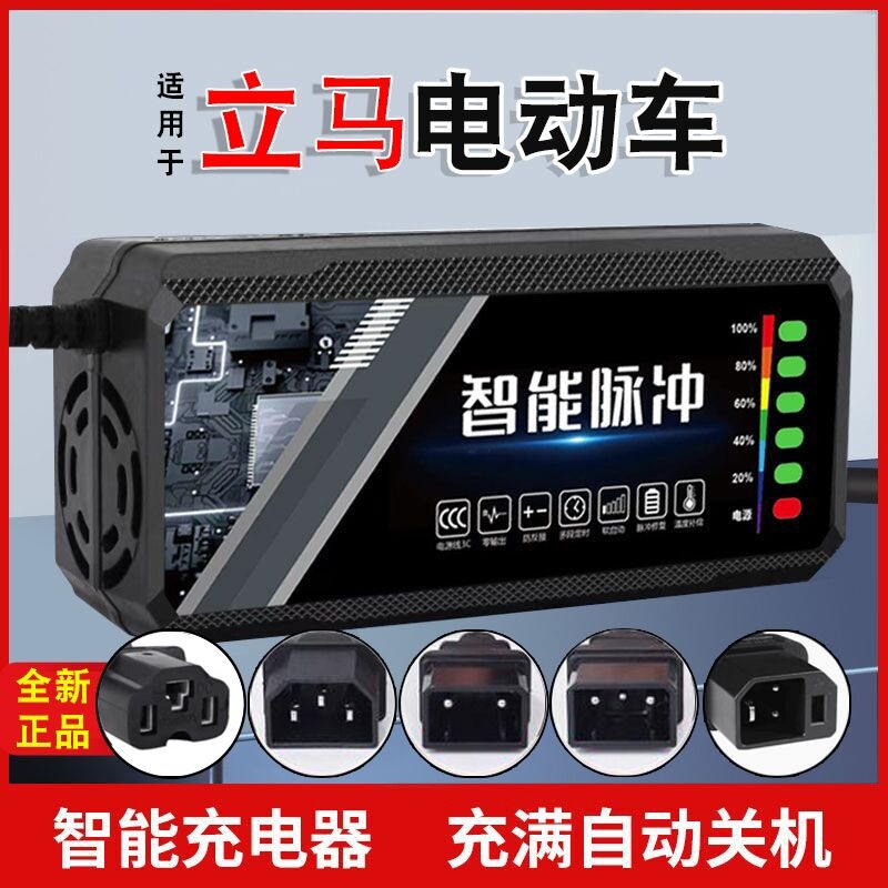 适用原装立马电动车电瓶充电器48V12AH60V20AH72V30A新国标石墨烯