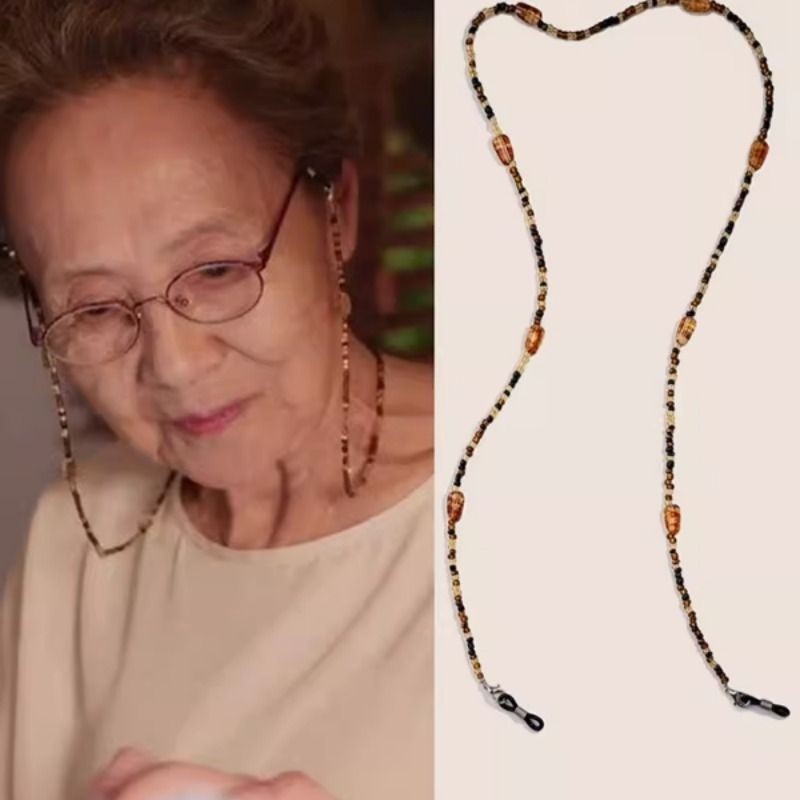 明星麦承欢奶奶眼镜链玳瑁太阳镜链女可挂脖口罩绳眼镜挂绳挂链