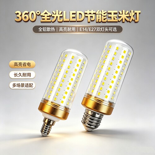 护眼LED节能灯泡超亮超大功率E14小螺口E27家用照明吊灯玉米灯泡