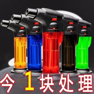 材料防风艾灸打火机点香雪茄充气家用喷枪点火器焊枪直冲塑料安全