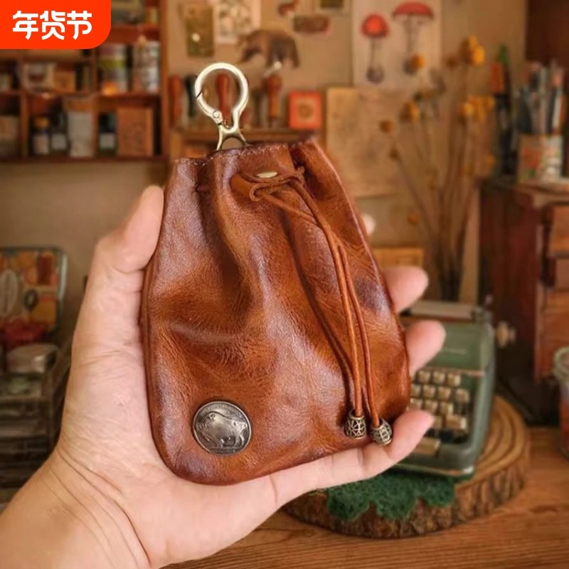创意福袋锦囊复古欧美简约零钱硬币包收纳袋迷你小钱包钥匙扣挂包