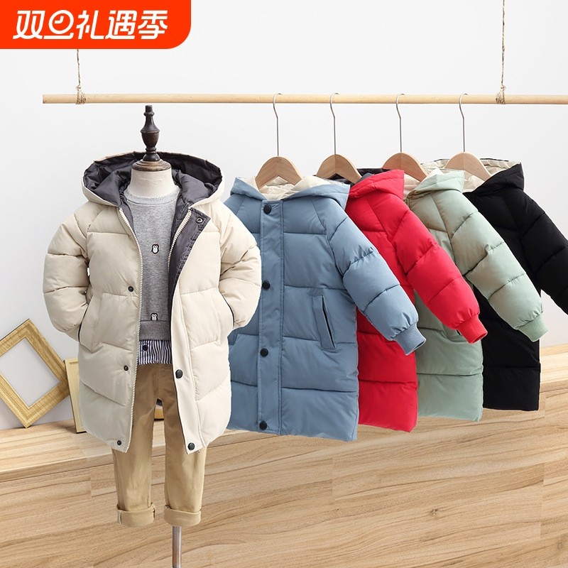 新款儿童羽绒棉服男童中长款女童冬装韩版棉衣宝宝加厚衣服Y061
