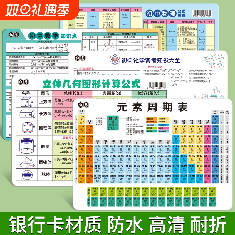 初中化学元素周期表知识点卡片