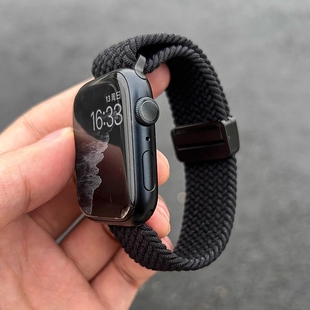 【新款】适用苹果S10手表表带iwatch11手表带s9编织applewatch8磁吸ultra2磁吸S8男9尼龙S7春夏7运动创意腕带