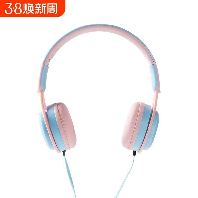 儿童耳机有线头戴式手机电脑通用耳麦网课游戏音乐通话可折叠带麦