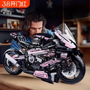 兼容乐高宝马摩托车M1000RR积木机车拼装模型高难度大型男孩玩具