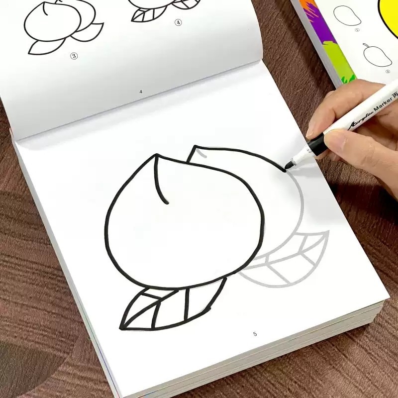 儿童分步学画宝宝涂色画本2-3-6岁幼儿园专用控笔线描临摹绘画本5 - 封面