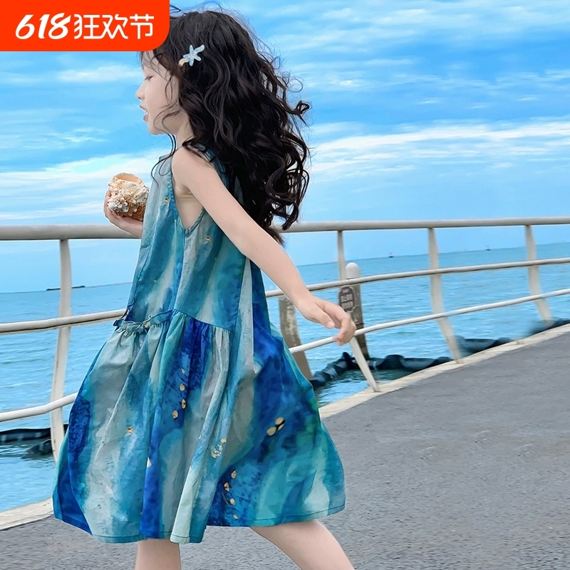 新公主裙女童连衣裙儿童裙子2025新款夏棉布裙亲子海边度假沙滩裙