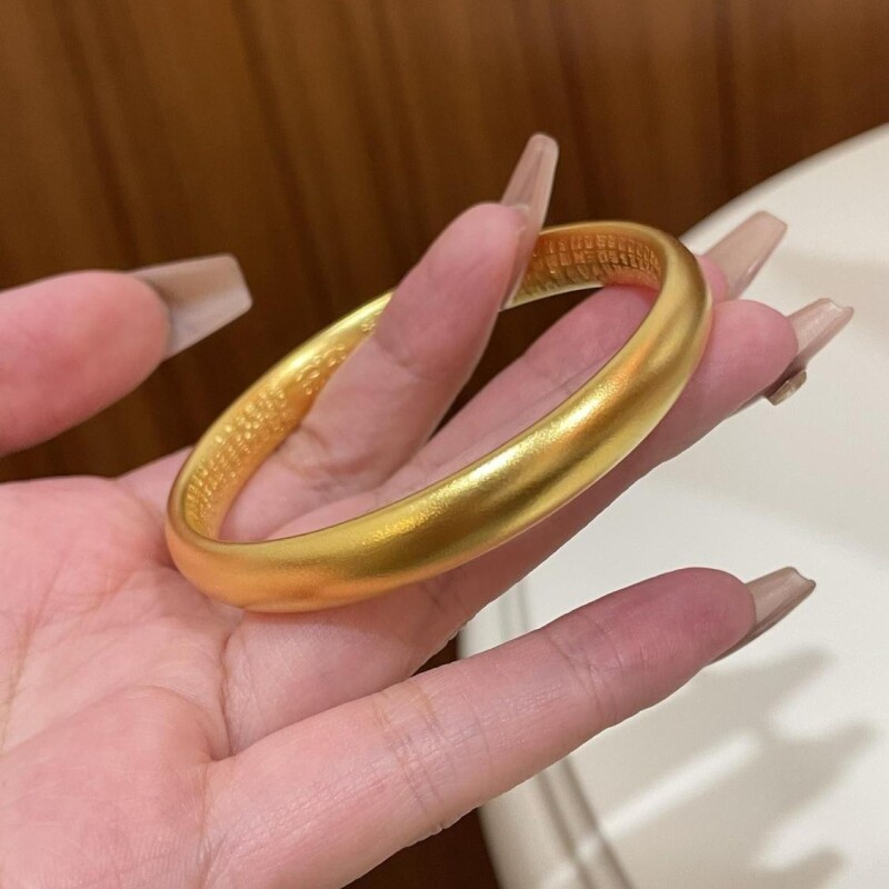 越南沙金手镯女古法传承实心镯子泥鳅背仿真黄金结婚首饰礼物镀金
