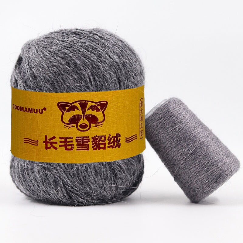 工厂直营水貂绒毛线手编中粗长毛水貂绒毛线球批发DIY毛线团批发