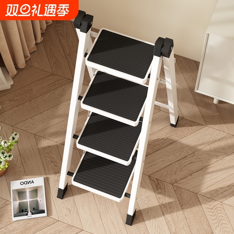 梯子家用折叠伸缩小型轻便三步梯凳多功能人字梯踏步爬梯收缩楼梯