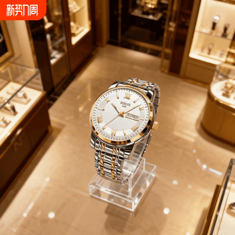 手表男款全自动男表数字双日历防水腕表男机械风全自动防水高级感