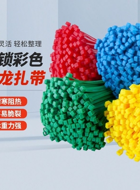 彩色尼龙扎带 4*200 4150塑料扎线带 捆绑扎丝固定器红黄蓝绿扎带