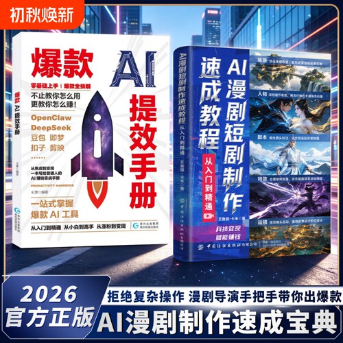 AI漫剧短剧制作速成教程生图动效剪辑从入门到实战ai漫剧教程书ai漫剧创作指南短视频剧生成剧本分镜操作实操