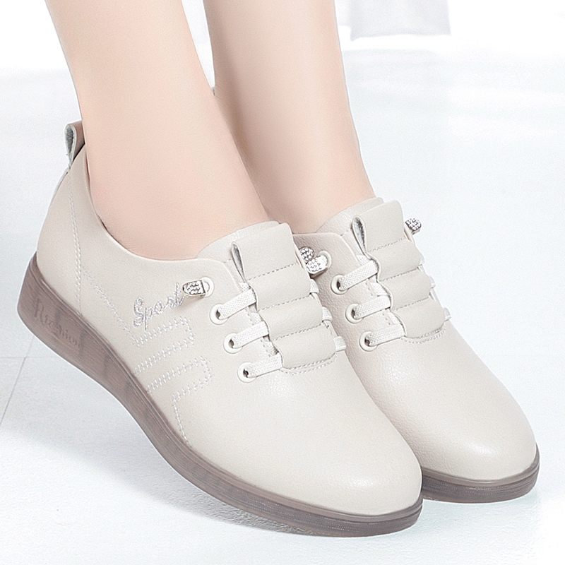 他她女孩牛筋底妈妈鞋春秋款软底女单鞋2025新款中老年秋冬加平底