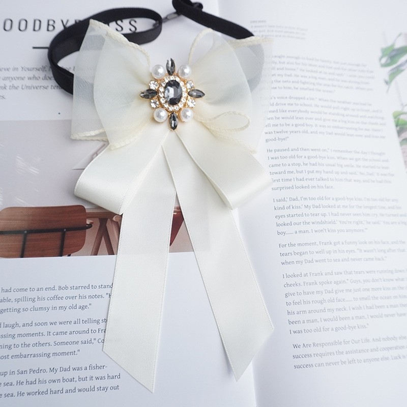 领结女飘带纯色蝴蝶结领带毕业装饰校服甜美蕾丝时尚韩版衬衣配饰