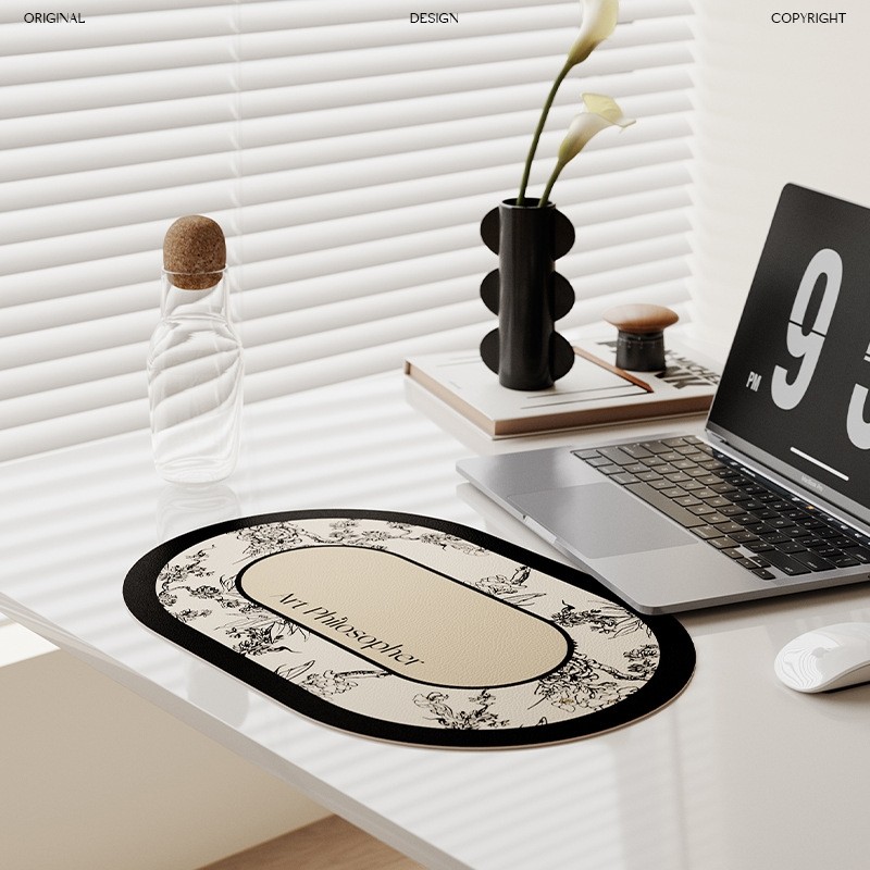 繁花旧枝庄园复古新中式高级餐垫防水防油免洗防烫隔热碗杯西餐垫