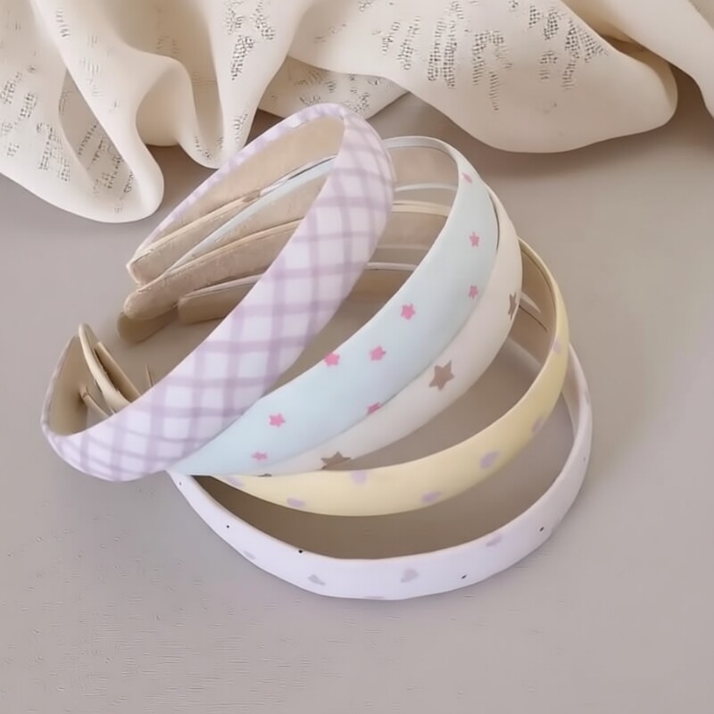 星星格纹发箍韩系少女心发卡压发头箍外出日常发饰春夏新款紫色