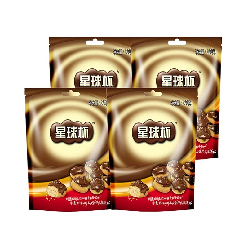 星球杯饼干巧克力袋装120g*4袋