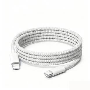 新款 14系列1.5米单条灰色 炫彩编织数据线PD30W适用苹果iPhone8