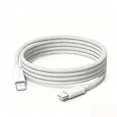 新款炫彩编织数据线PD30W适用苹果iPhone8-14系列1.5米单条灰色