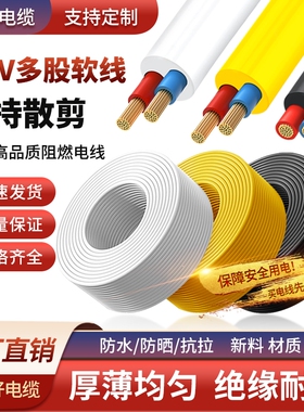 国标RVV电缆线2芯3芯4芯1.52.546平方三相护套电线软线电源线防冻