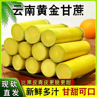 云南手剥黄金甘蔗新鲜当季水果黄皮青皮黑皮甘蔗现砍脆甜多汁9斤