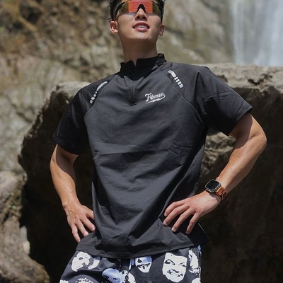FIBMEN跑步健身速干衣短袖男夏季骑行户外训练服运动T恤防晒透气