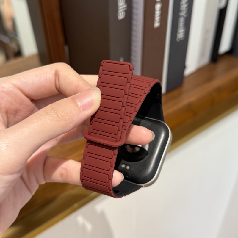 适用小米手环8pro9pro表带一体式双色硅胶磁吸红米watch5/4腕带