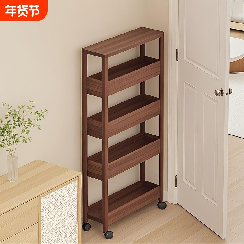 门后超薄置物架带轮可移动收纳架浴室夹缝多层储物神器落地黑色,收纳整理,收纳柜,淘宝优惠券,粉丝福利购,淘宝优惠卷