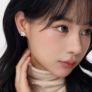 小麋人「鸢尾诗」925银鸢尾花耳钉女耳环耳饰小众设计轻奢2026