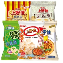 上好佳鲜虾片80g/包芝士条好吃的休闲食品膨化零食小吃虾条玉米卷