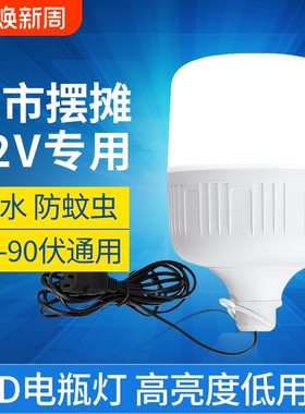 12vled灯摆摊灯夜市灯电动车电瓶灯24伏36V48V60V90V低压直流灯