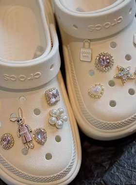原创“爱丽丝梦境”洞洞鞋金属鞋花鞋扣crocs配饰diy智必星蝴蝶
