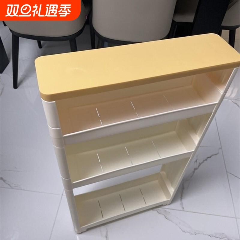 9cm超窄极窄置物架化妆室厨房缝隙夹缝冰箱旁储物柜窄缝带顶