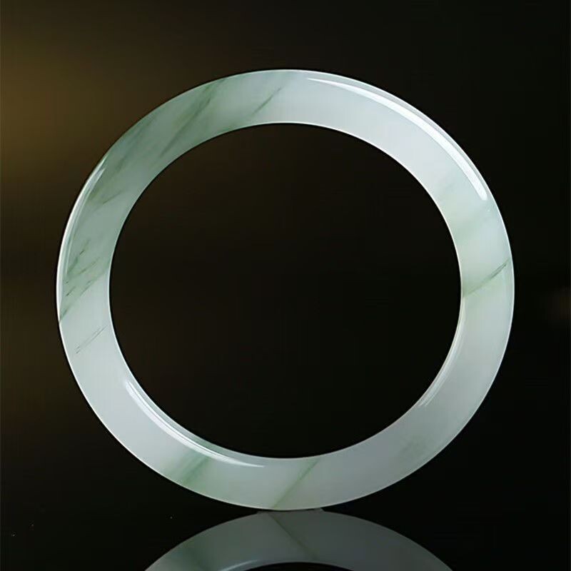 爆款仿天山翠手镯女款细条玉镯冰透飘花款细圆条镯子紫罗兰圈口