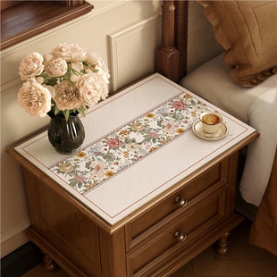 美式复古床头柜盖布卧室床头台面保护垫防水防油桌布防尘免洗桌面