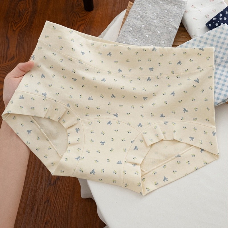 小碎花女士纯棉平角内裤a级抗菌2025新款秋冬款少女生三角裤头
