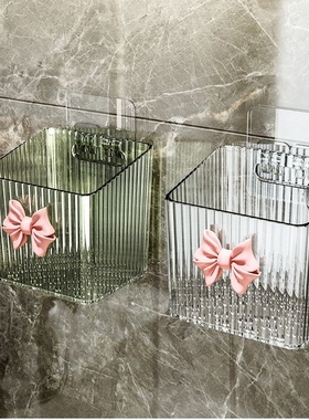 卫生间置物架浴室洗漱台收纳架免打孔洗脸巾收纳盒挂墙上架子干净