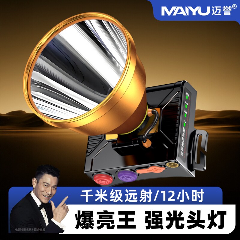 头灯2026新款强光超亮户外大功率耐用防水超长续航野外夜间照明灯
