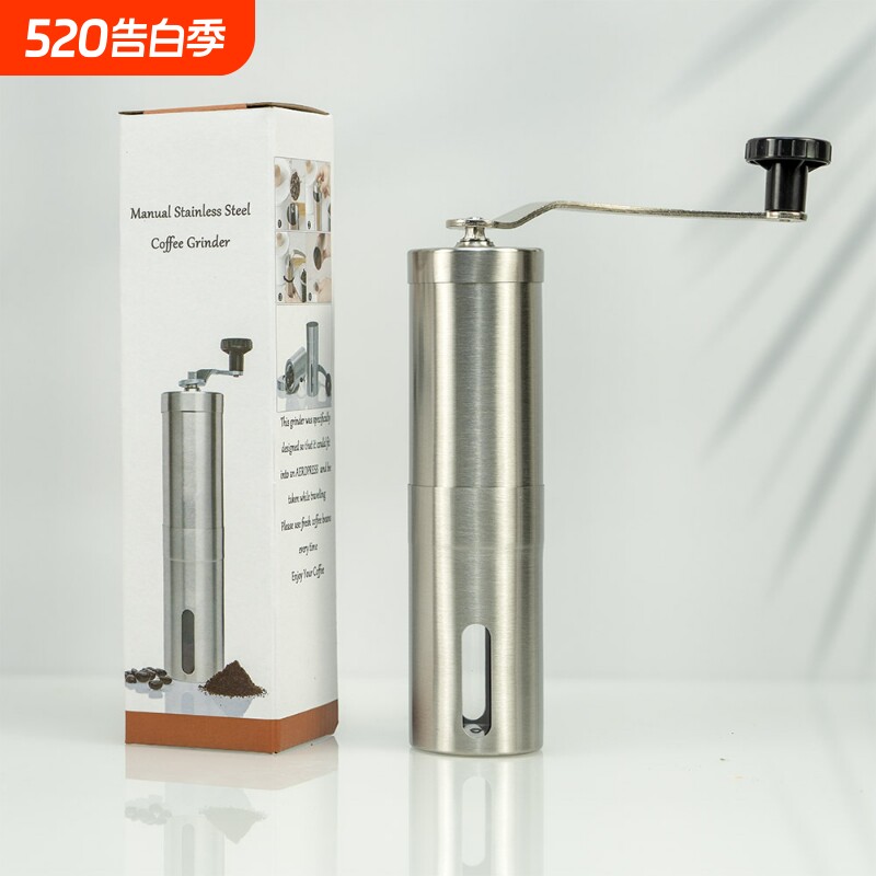 源头工厂直供亚马逊不锈钢手摇咖啡磨磨豆机现货