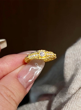 中古风vintage满钻戒指