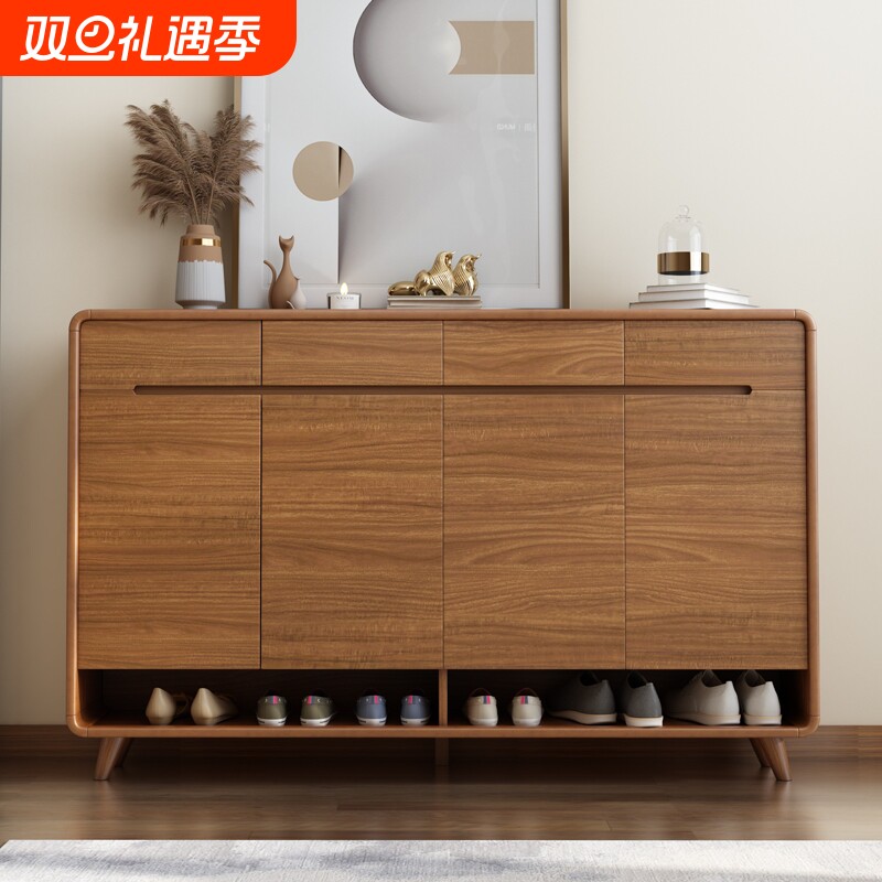 鞋柜家用门口实木杠入户新中式玄关大容量新款2025爆款室内收纳柜