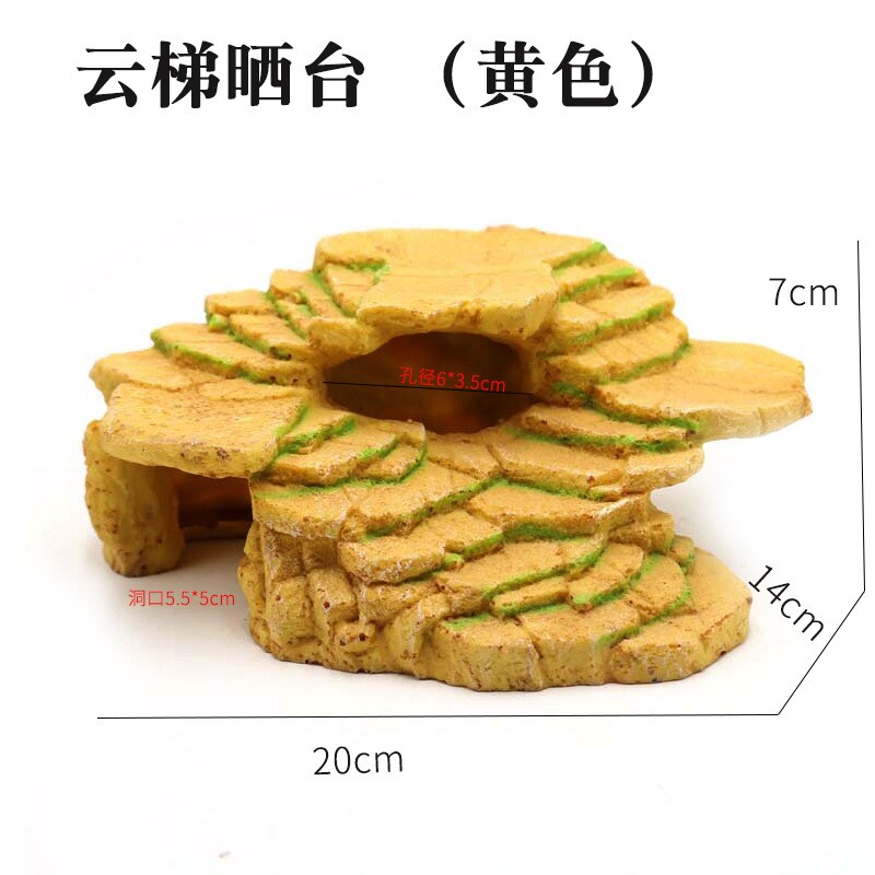 鱼缸造景乌龟晒台大小爬台巴西鳄龟晒背台浮台浮岛宠物爬坡躲避屋