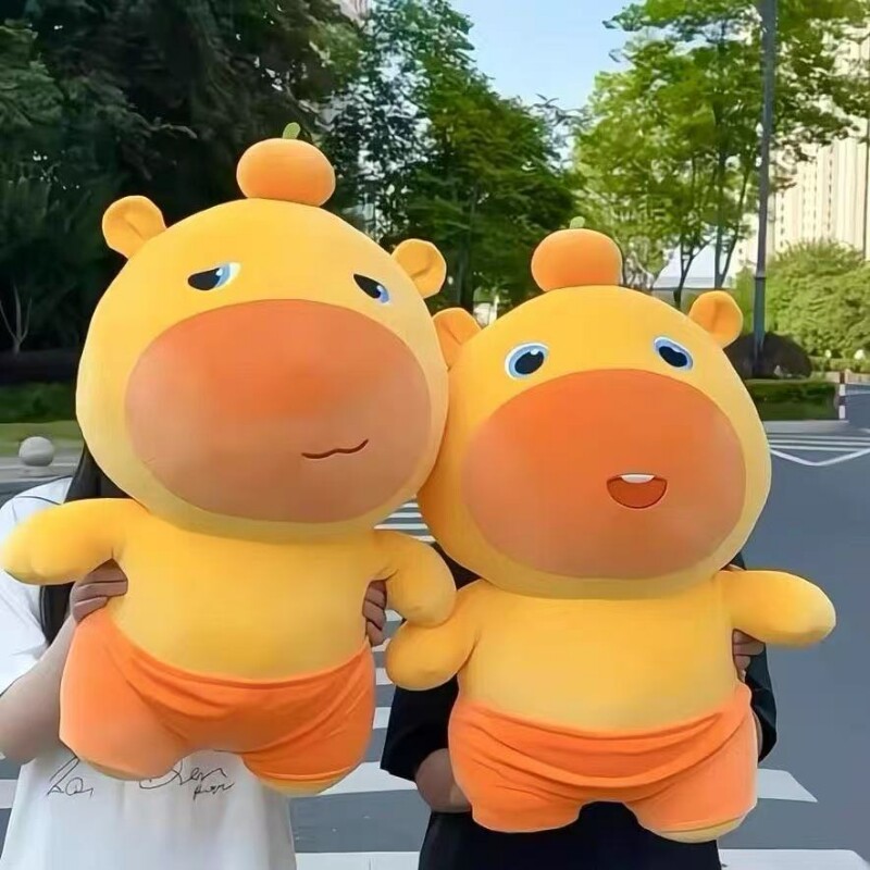 水豚噜噜玩偶睡觉抱枕毛绒玩具周边公仔表情包布娃娃女生礼物七夕图片