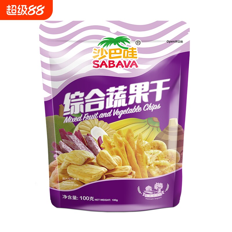 沙巴哇综合蔬果干100g蔬菜干水果干混合装果蔬脆干果蔬干零食