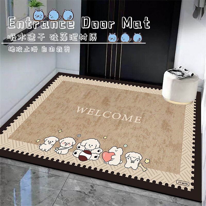新款入户门地垫防滑耐脏玄关地毯进门口门垫脚垫可裁剪室内门厅