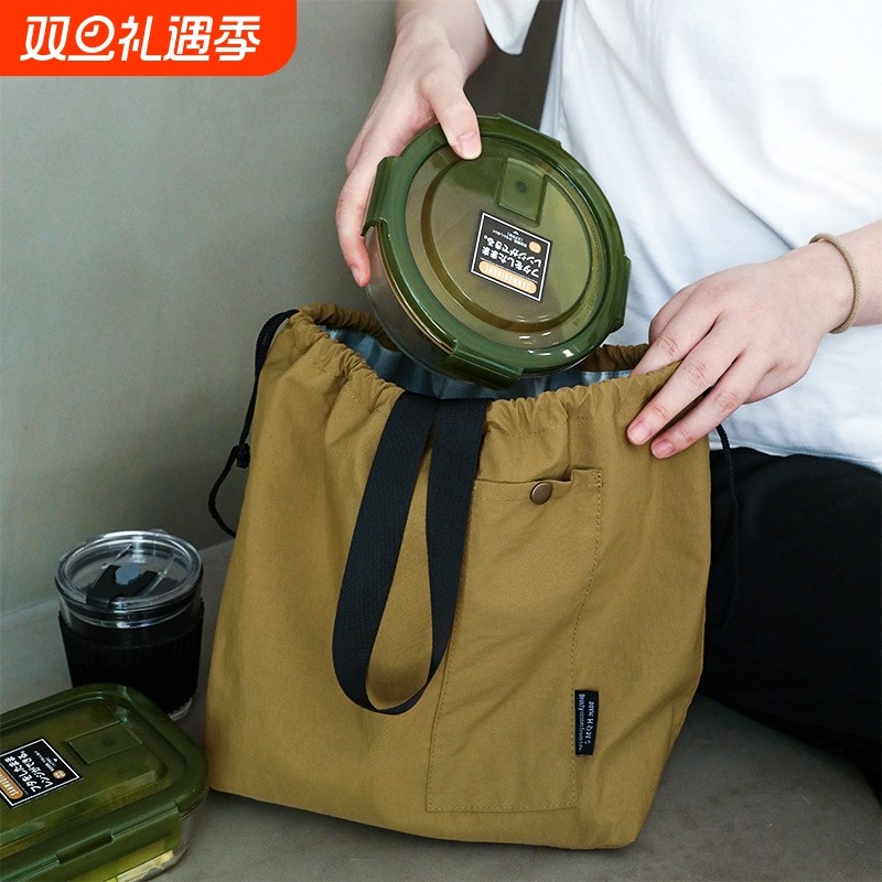 工装保温饭盒袋便当包便携上班族大容量高颜值防水通勤手提包学生