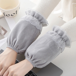 头学生成人办公干活耐脏套袖 秋冬韩版 袖 套绒布保暖短款 家务防污袖