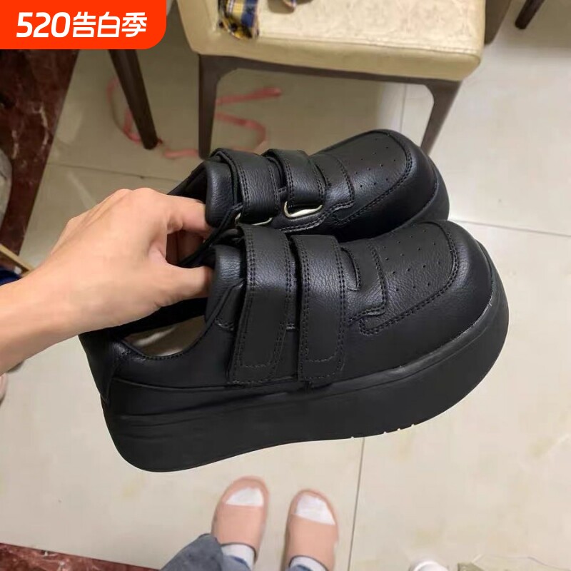 品牌断码美拉德丑萌大头板鞋女2026年新款爆款魔术贴厚底百搭轻便
